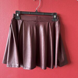 Red Faux Leather Mini Skirt